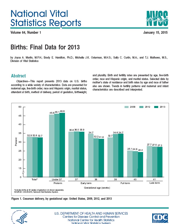 National Vital Statistics Reports. Births Final Data For 2013 | Get ...